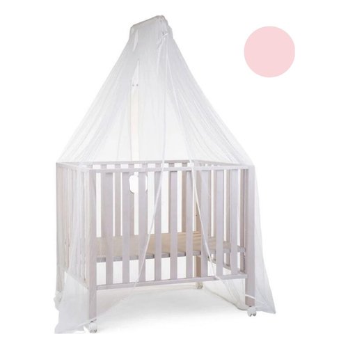 Zanzariera lettino Baby Idea 6020RS Con Asta Bianco e Rosa