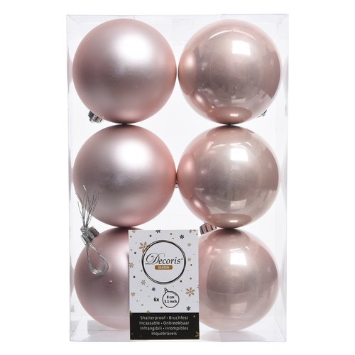 Set palline albero di natale Amicasa 9022114 Blush pink