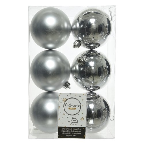 Set palline albero Natale Amicasa 9022051 Silver