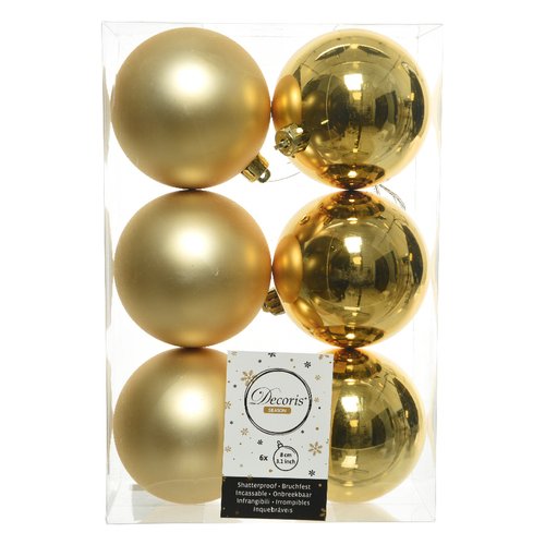 Set palline albero di natale Amicasa 9022050 Gold
