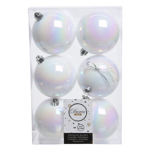 Set palline albero di natale Amicasa 9022054 White iris