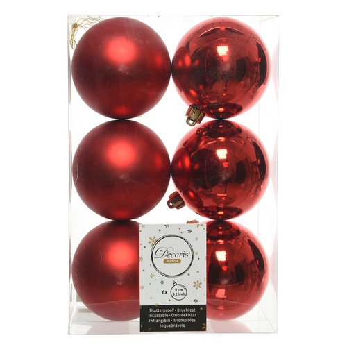 Set palline albero di natale Amicasa 9022052 Red