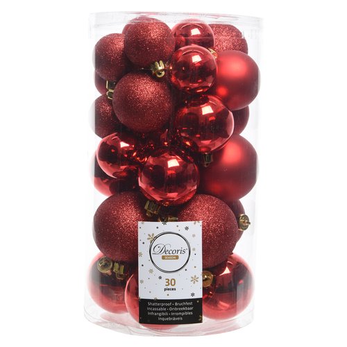 Set palline albero Natale Amicasa 9022902 Red