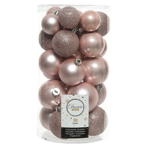 Set palline albero di natale Amicasa 9022937 Blush pink
