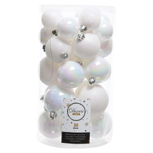 Set palline albero di natale Amicasa 9022917 White iris