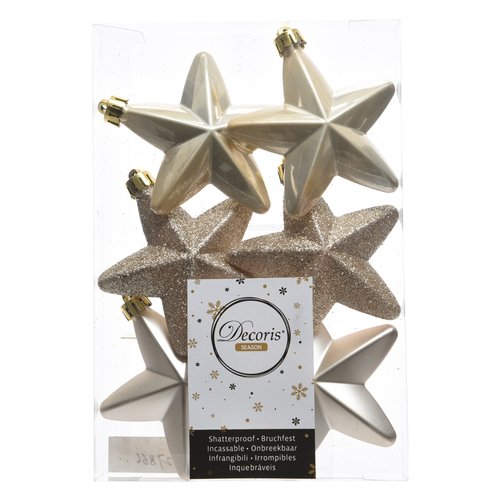 Set addobbi albero Natale Amicasa 9027866 Stelle Pearl