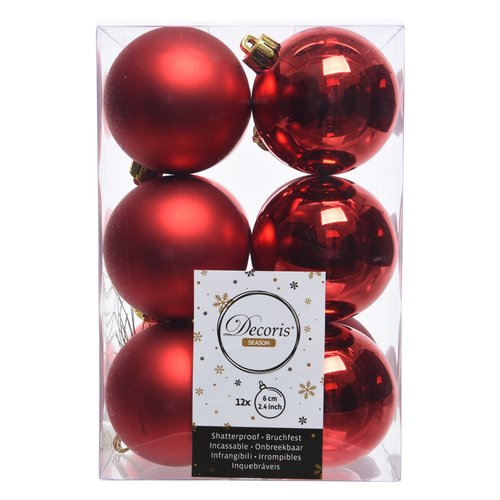 Set palline albero di natale Amicasa 9021832 Red