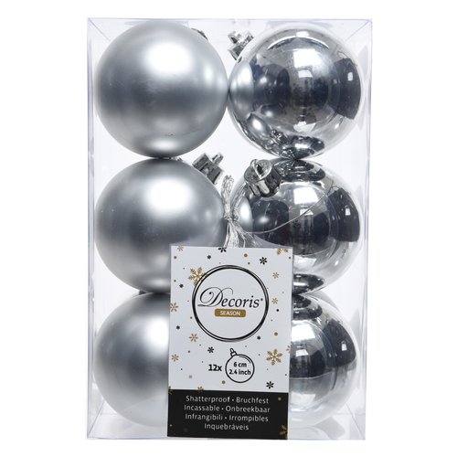 Set palline albero di natale Amicasa 9021831 Silver