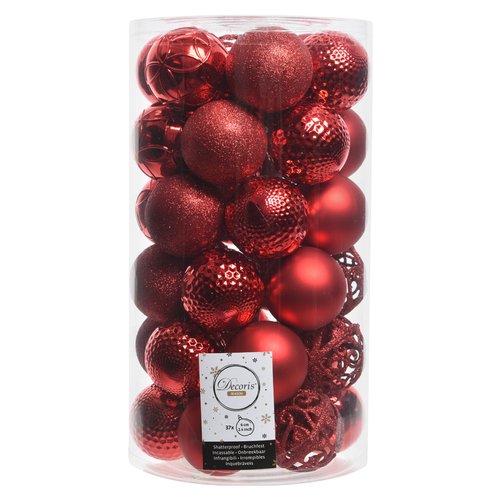 Set palline albero Natale Amicasa 9020802 Red