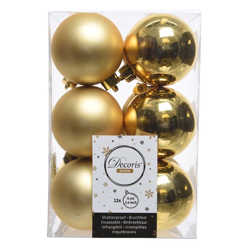 Set palline albero di natale Amicasa 9021830 Gold