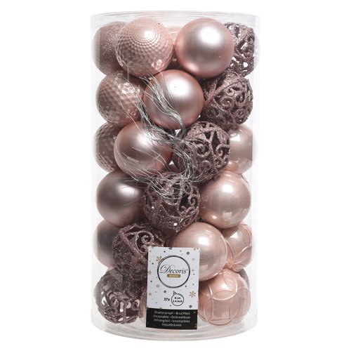 Set palline albero di natale Amicasa 9020808 Blush pink