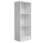 Tvilum - Libreria modulare a tre vani bianco con due mensole regolabili in altezza e schienale posteriore in tinta per arredare con stile l'ufficio o altri ambienti della casa quali il soggiorno,