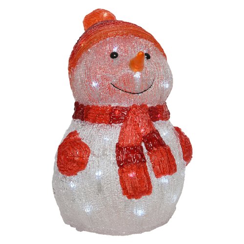 Decorazione luminosa Natale Kaemingk 491157 Pupazzo di neve Bianco