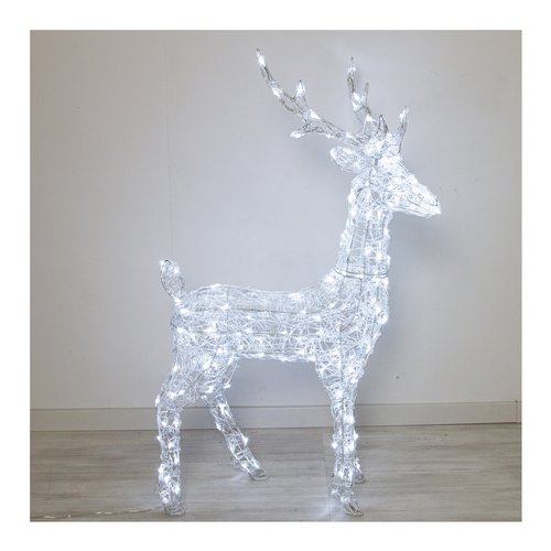 Decoro Lotti 63853 XMAS KING Renna Acrilico 3D con Led Bianco