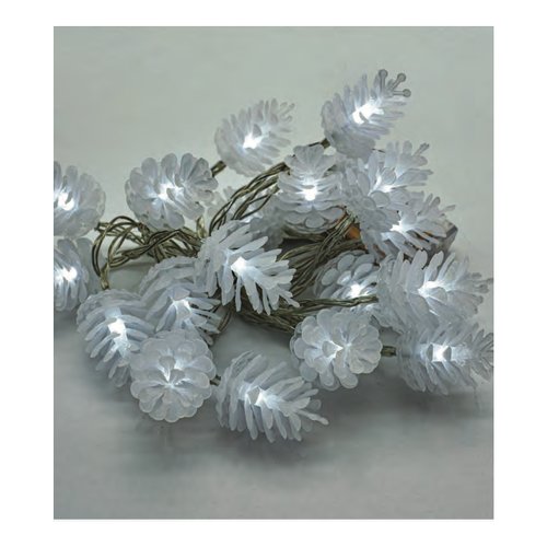 Filo luci Natale Pre Qu' Italia D1695 CHRISTMAS Pigne ghiacciate Trasp