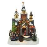 Kaemingk - Paesaggio natalizio Kaemingk 485429 Chiesa innevata Led con movimento
