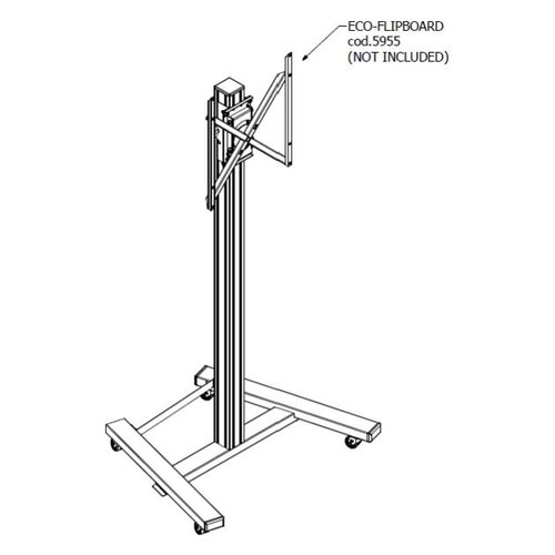Carrello monitor Itb PM5960 FLIP Eco Flipboard base con ruote White