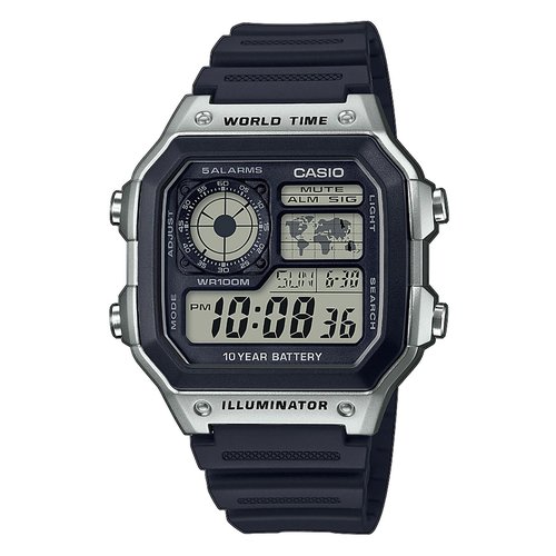 Orologio Casio AE 1200WH 1CVEF COLLECTION Men Black e Silver