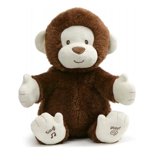 GUND , Clappy Scimmietta Peluche Interattiva, Canta e Batte le Mani, Lingua Italiana, 30.5 cm - dai 10 Mesi - 6058927