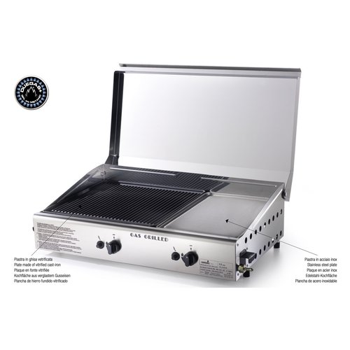 Piastra cottura Ompagrill 4070 COVER M Plancha Double Duegas Satinato