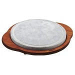 Bisetti - Piastra ollare Bisetti 99011 rotonda con base legno wengè