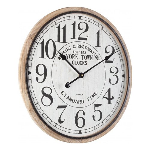 Orologio da parete Yes Everyday 0181892 Ticking Q16 Bianco e Legno