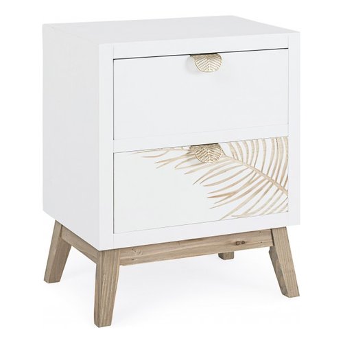 Comodino Yes Everyday 0744966 FOLIUM Bianco e Legno chiaro