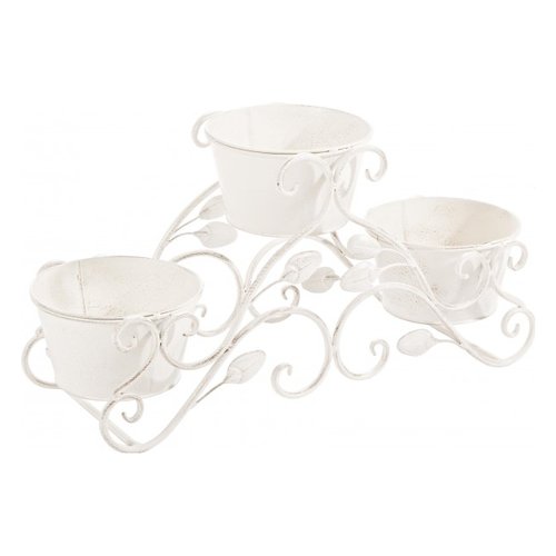 Porta vaso Yes Everyday 0720997 EMILY Triplo Bianco anticato