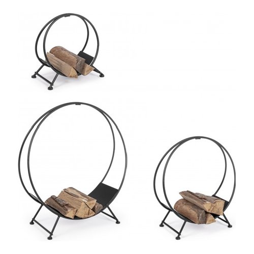 Porta legna Yes Everyday 0782424 EFESTO Set 3 Pezzi Nero