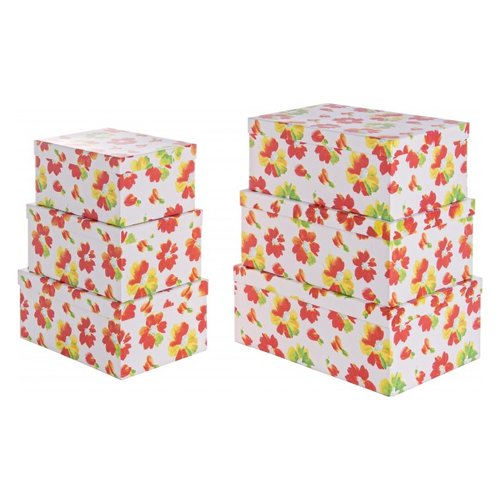 Set scatole portaoggetti Yes Everyday 0213145 Primula Rosso e Bianco