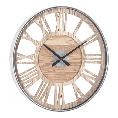 Orologio da parete Yes Everyday 0182149 Ticking Q97 Argento e Legno