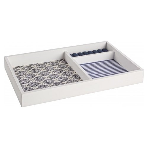 Porta gioielli Yes Everyday 0183862 Retrò rettangolare Bianco e Blu