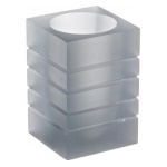 Yes Everyday - Bicchiere porta spazzolino Yes Everyday 0190602 Cube Grigio traslucido