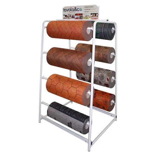 Espositore per 8 rotoli tappeto vendita metro PF564 C RUOTE