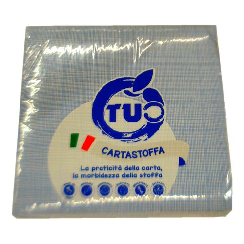 Set tovaglioli monouso Essebidue AZ00900930 Oxford 2 Veli Azzurro