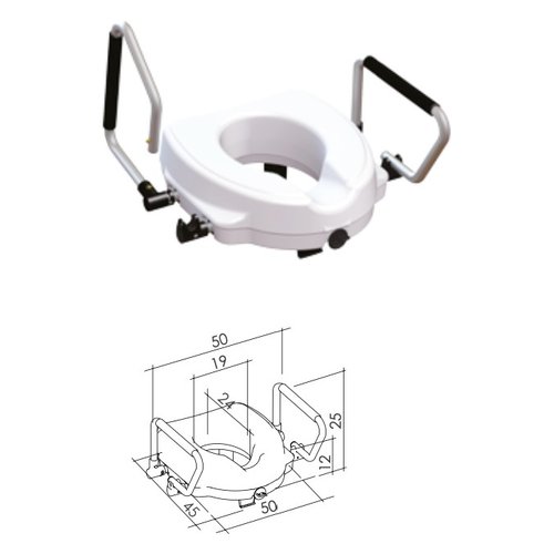Rialzo WC K Design ES 11 12 KD Con Maniglie Bianco