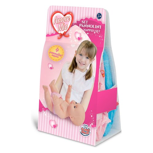 Set pannolini bambola Grandi Giochi GG71198 AMORE MIO