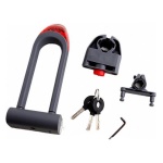 LABOR - Lucchetto bici Labor TY3851 BK064 Ad Arco Rigido con Led Nero e Rosso 