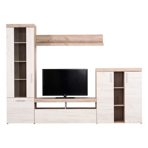 Kit Furniture PARETE SOGGIORNO ALICE ROVERE SBIANCATO Composizione soggiorno Kit Furniture PARETE SOGGIORNO ALICE ROVERE SBI