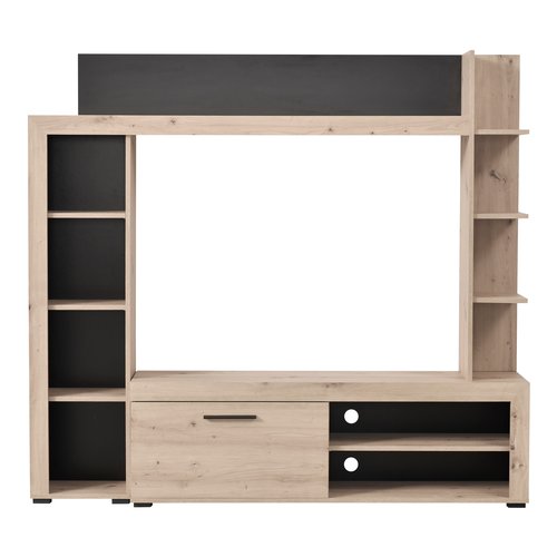 Kit Furniture PARETE SOGGIORNO SOFIA ROVERE-NERO Composizione soggiorno Kit Furniture PARETE SOGGIORNO SOFIA ROVERE-NER