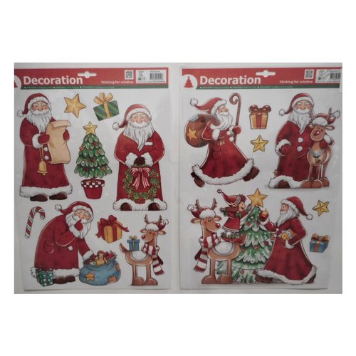 Vetrofania Natale Tabor 416294 Babbo Natale Assortito