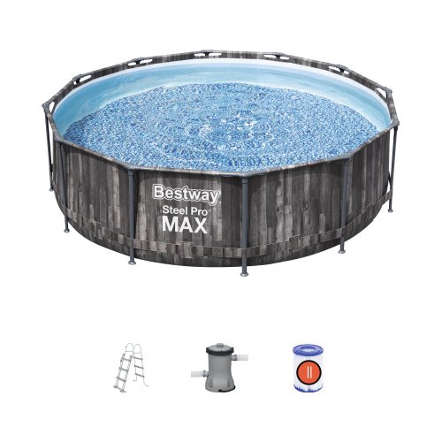 Piscina Bestway 5614X STEEL PRO MAX con pompa filtro Effetto legno