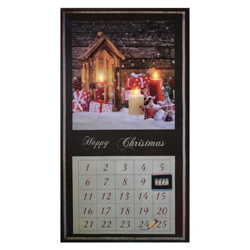 Quadro Calendario Avvento con Led Pre Qu' Italia D2937