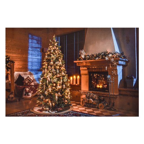 Pre Qu' Italia Quadro Albero Natale con led Paesaggio natalizio Pre Qu' Italia D3335 Quadro Albero Natale con led