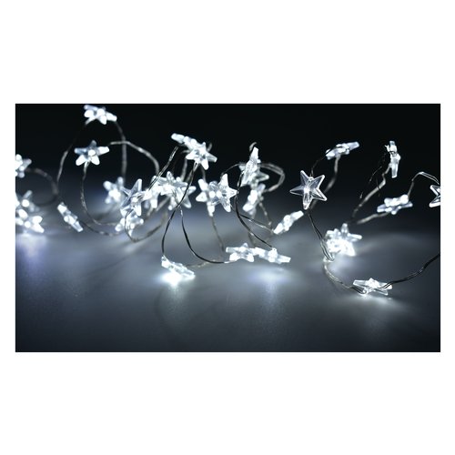 Filo luci Natale Pre Qu' Italia D1397 CHRISTMAS Stelle Trasparente