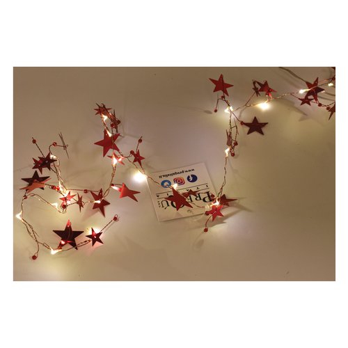 Filo luci Natale Pre Qu' Italia D2889 CHRISTMAS Stelle Trasparente