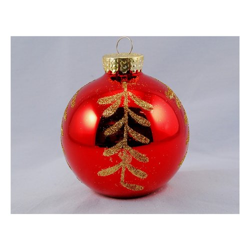 Pallina albero Santa Claus TE191617 Rosso e Oro Assortito