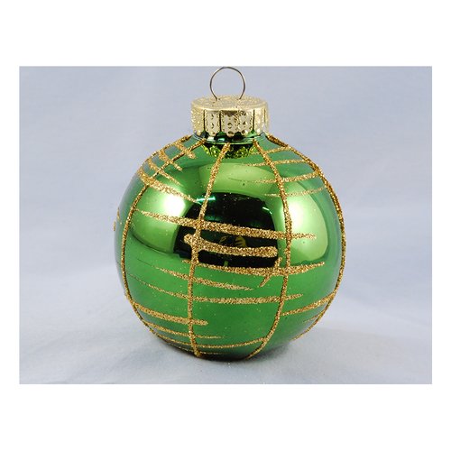 Pallina albero Santa Claus TE191839 Verde e Oro Assortito