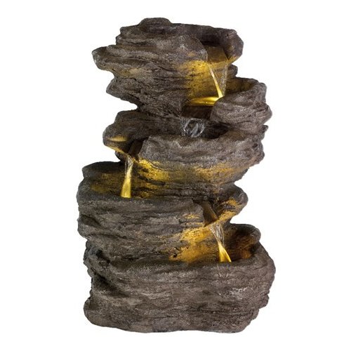 Fontana decorativa esterno con luce led Kaemingk 895783 Roccia Pietra 