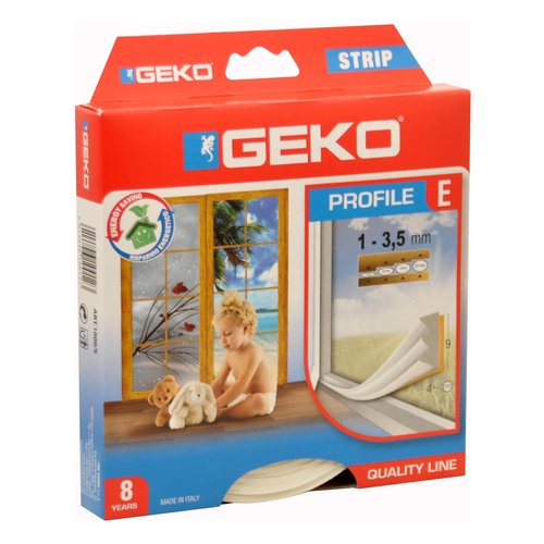 Paraspifferi Geko 1000 5 STRIP guarnizione adesiva profilo ad E mt. 6 